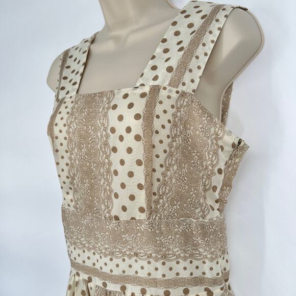 Vtg Handmade Womens Dress Asymmetrical Hem Polka Dot Cottage Milkmaid Size XS - Picture 4 of 10